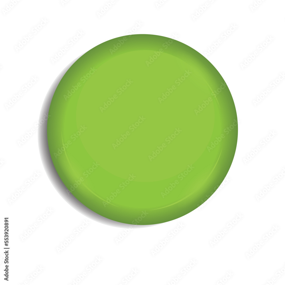 blank green glossy badge isolated on a white background