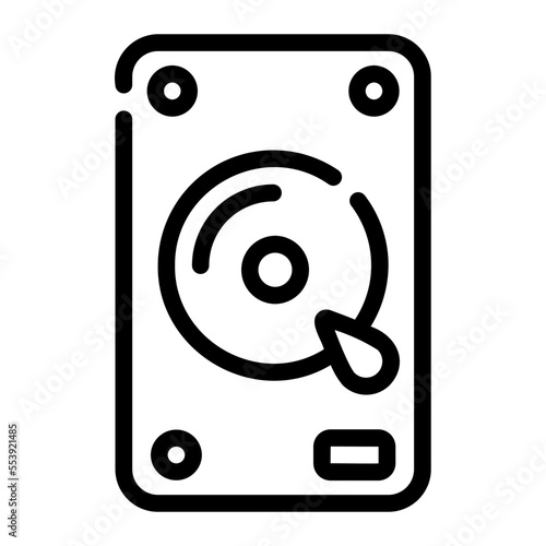 hard disk drive line icon