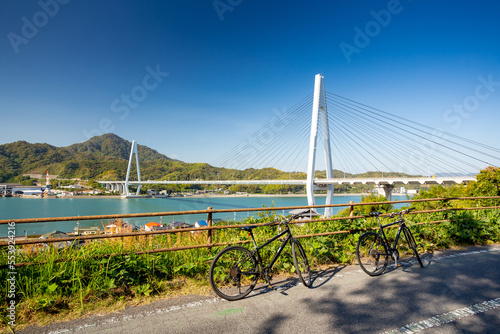 Shimanami kaido cycling route, Japan. Ikuchi Bridge	 photo