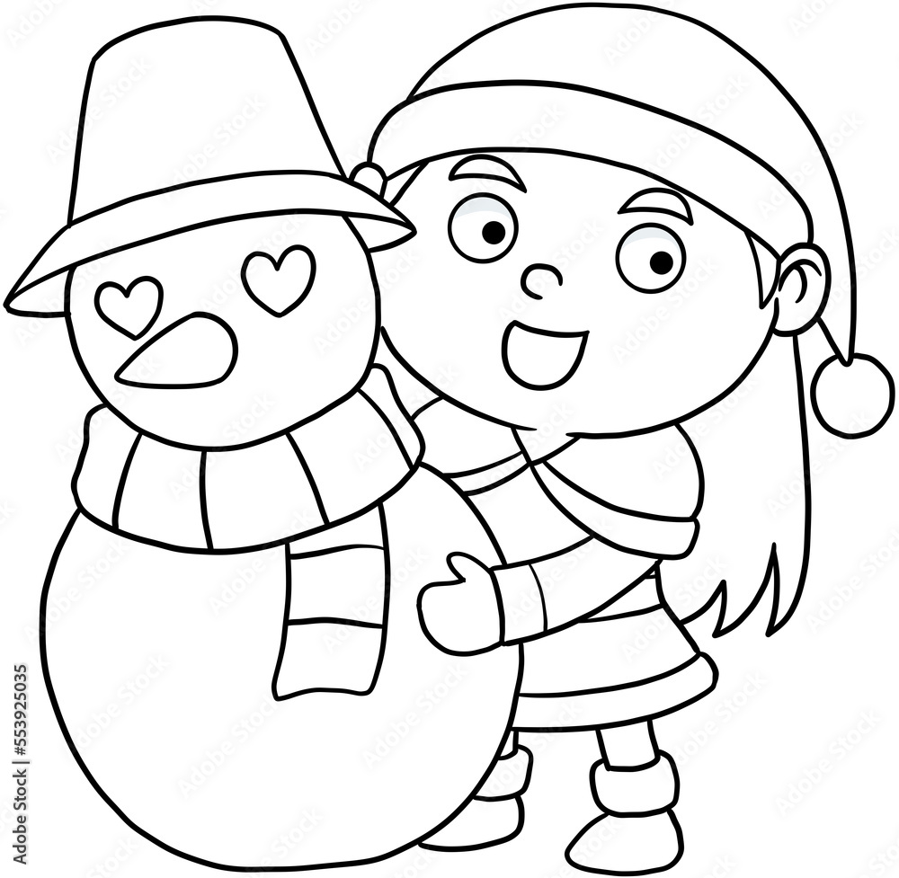 cute cartoon santa lina merry christmas line art for coloring cute cartoon santa lina merry christmas line art for coloring