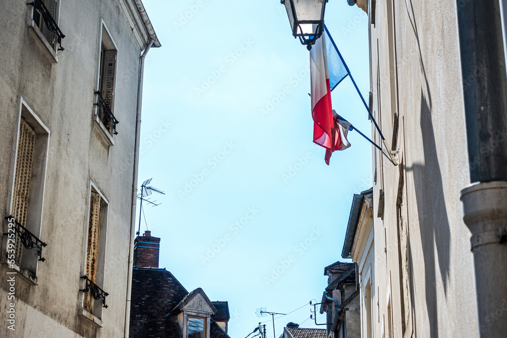 Street view of old village Provins in France