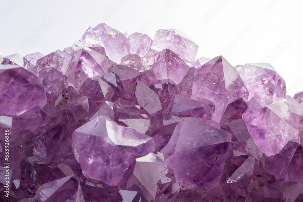 amethyst crystals on white background amethyst crystals on white background