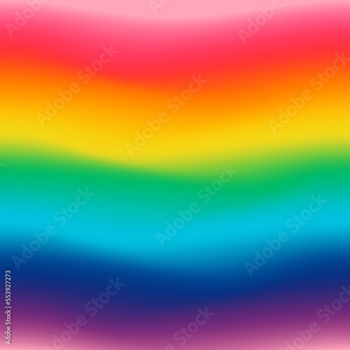 虹色の鮮やかなグラデーションによりピンク色、赤色、黄色、緑色、水色、青色、紫色が滑らかに混ざり合うベクターイラストEPS10