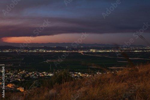 view from the mountain to the lights of the city
