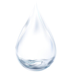 3D Water drop of Clean water on grey transparent background, isolated Transparency Single Blue Shiny Raindrop with water splashes,Element Design concept for World Water day,Earth Day
