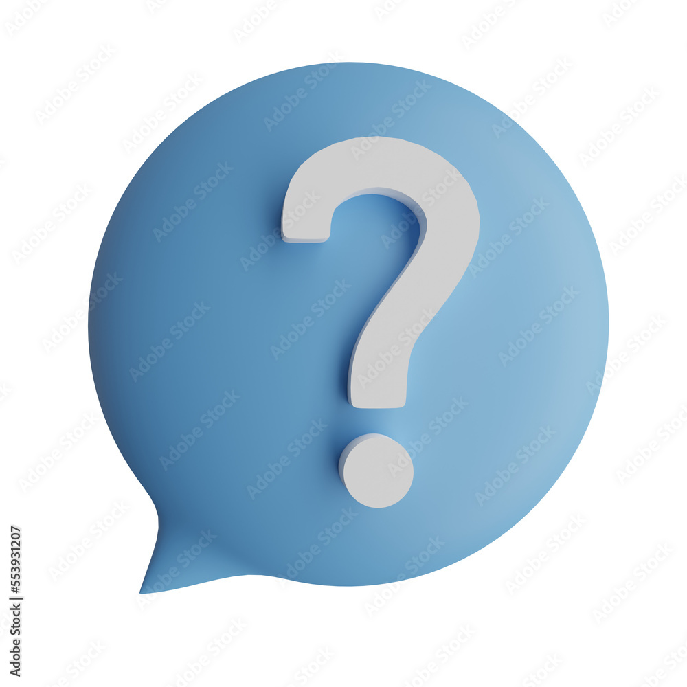 quesiton mark on speech bubble, 3d rendering quesiton mark on speech bubble, 3d rendering