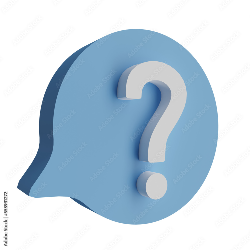 quesiton mark on speech bubble, 3d rendering quesiton mark on speech bubble, 3d rendering