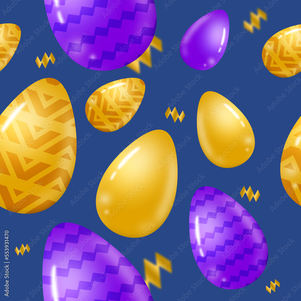 Luxury Colorful Easter Eggs Repeating Pattern