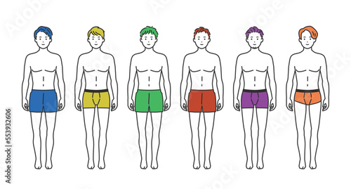 下着姿の人物イラストセット
