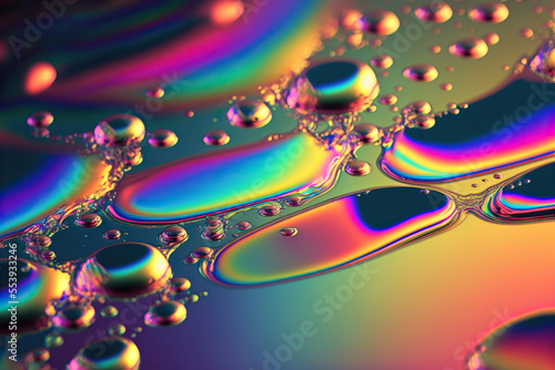 abstract background with liquid drops generative ai