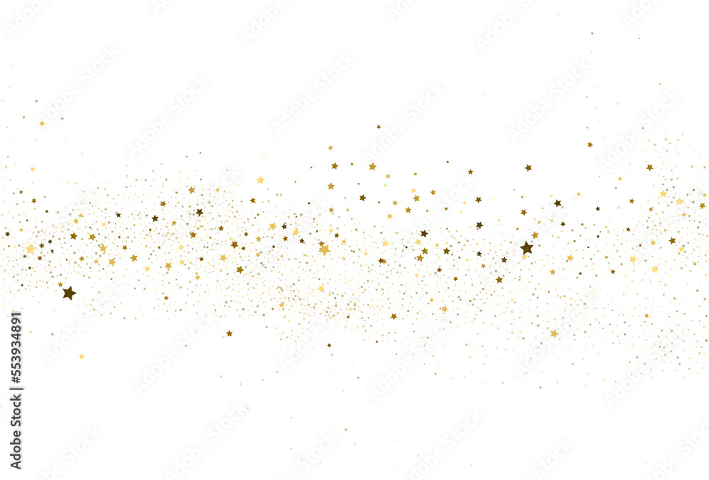 Naklejka premium Silver gold stars confetti.
