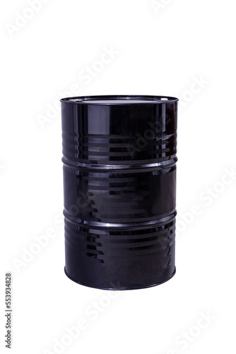 Foto black oil barrel illustration on white background