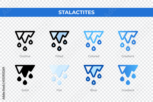 Stalactites icons in different style. Stalactites icons set. Holiday symbol. Different style icons set. Vector illustration