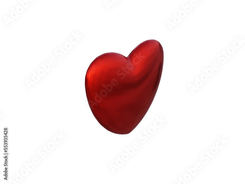 Lovely red heart. 3d render.