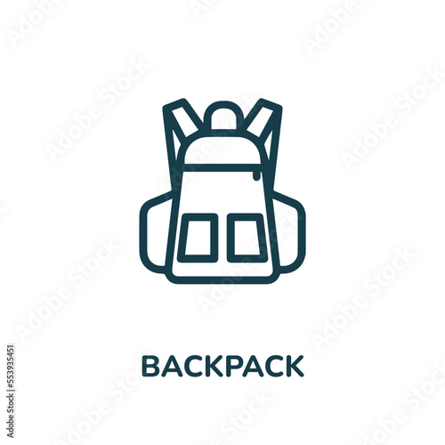 Backpack icon vector. bag icon vector symbol illustration. modern simple vector icon for your design. school bag icon vector	