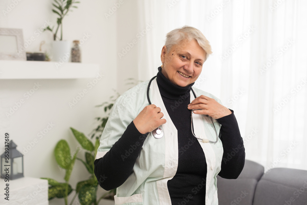 an elderly woman doctor. Healthcare concept an elderly woman doctor. Healthcare concept