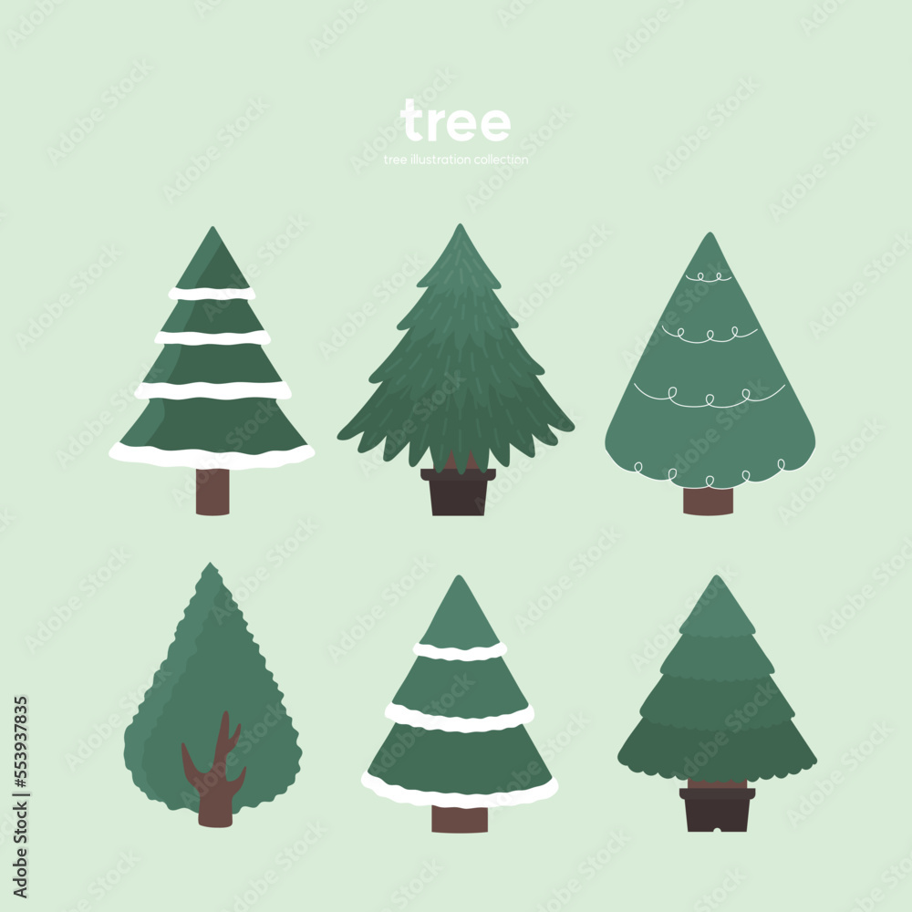 a variety of winter trees illustration collection a variety of winter trees illustration collection