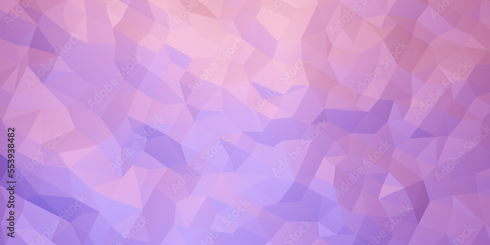 Purple and pink polygons background, polygonal abstract wallpaper with geometric shapes and texture patterns color gradient backdrop with copy space for text