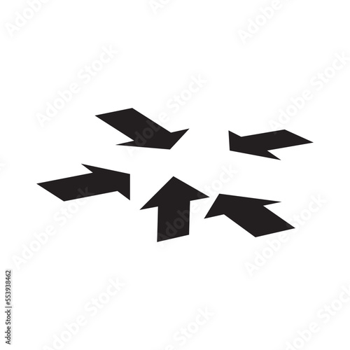 5 side air flow isometric arrows vector different direction of movement navigation graphic illustration eps