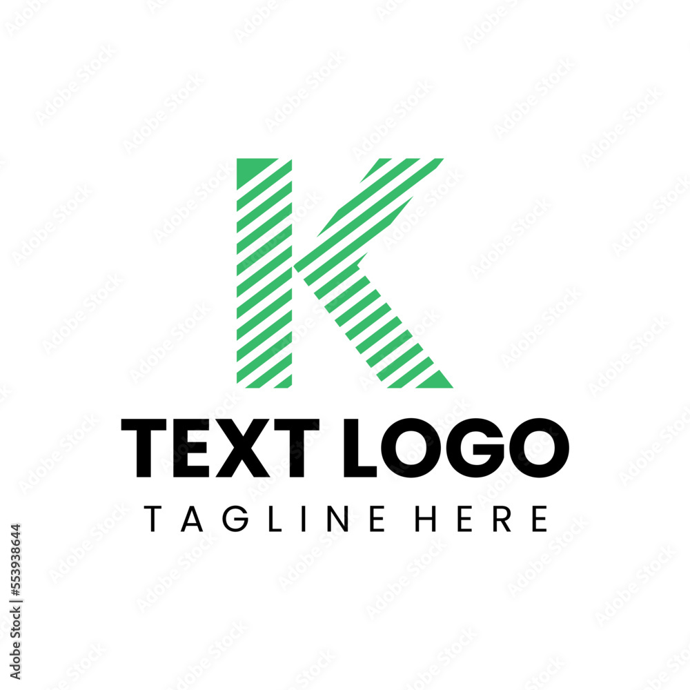 k letter initial logo template broken style vector