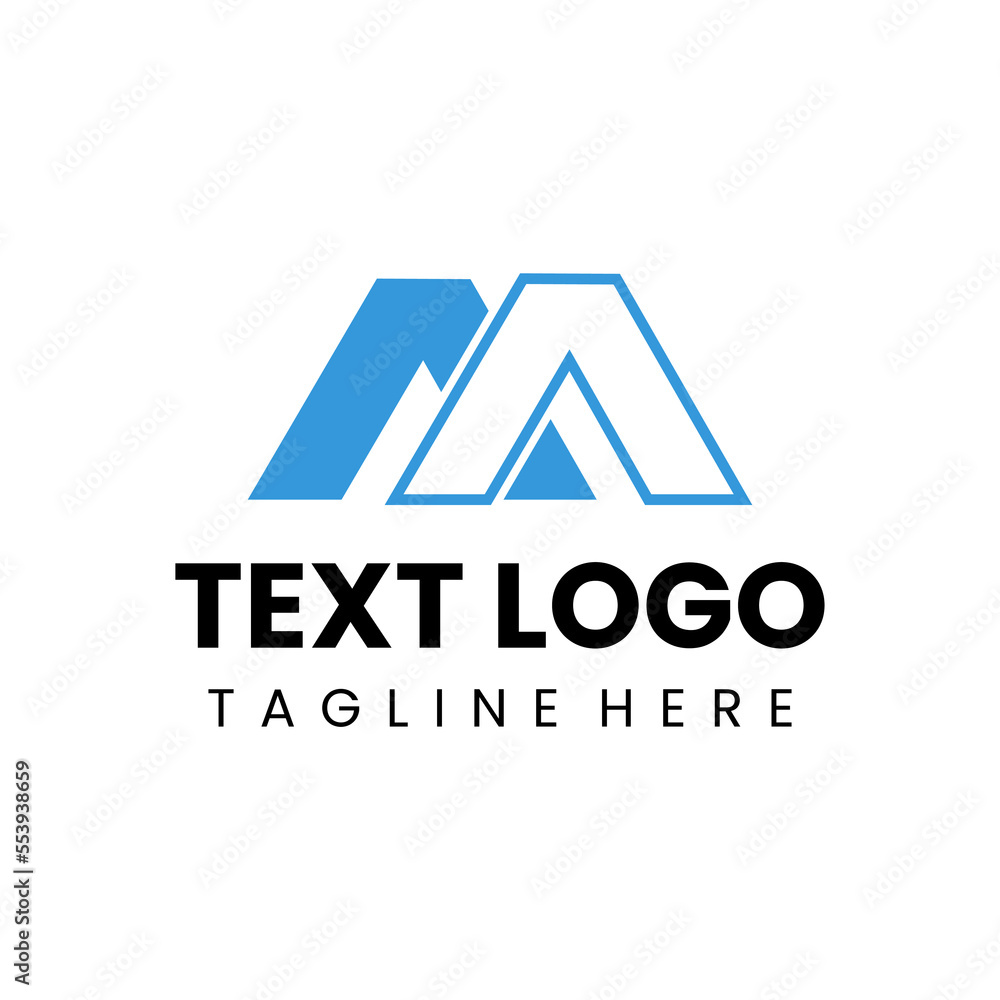 cool letter m initial logo template blue color cool letter m initial logo template blue color
