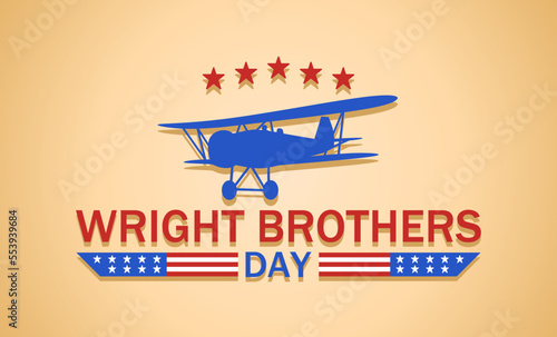 Wright Brothers Day theme. Vector illustration. Suitable for Poster, Banners, background and greeting card. 