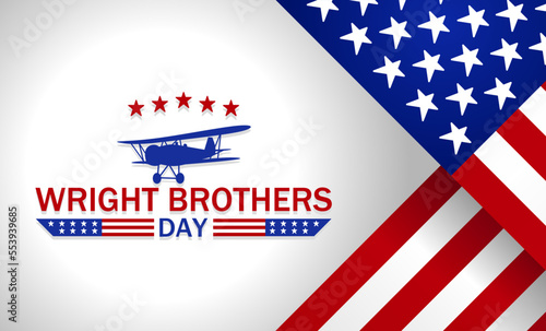 Wright Brothers Day theme. Vector illustration. Suitable for Poster, Banners, background and greeting card. 