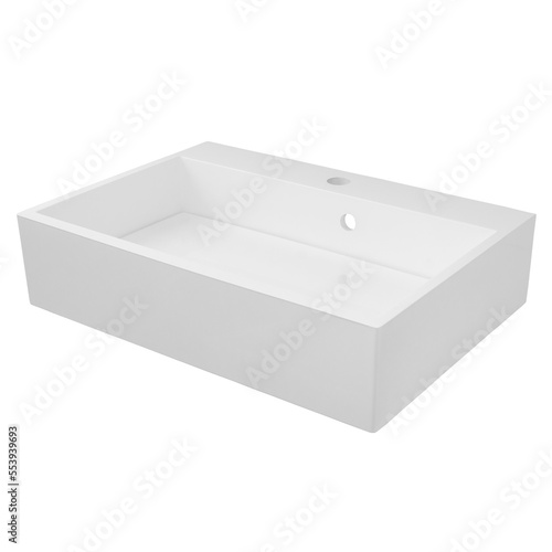 White ceramic sink (wash basin) for the bathroom isolated on the background.