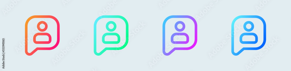 User line icon in gradient colors. Avatar signs vector illustration. User line icon in gradient colors. Avatar signs vector illustration.