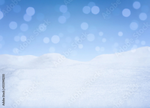 Wallpaper Mural Winter background. Winter landscape. Snowdrifts against a snowy blue sky. Nature. Snowfall. Bokeh. Defocus lights. Copy space Torontodigital.ca