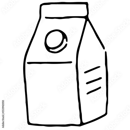 Milk carton cartoon vector illustration in minimal design