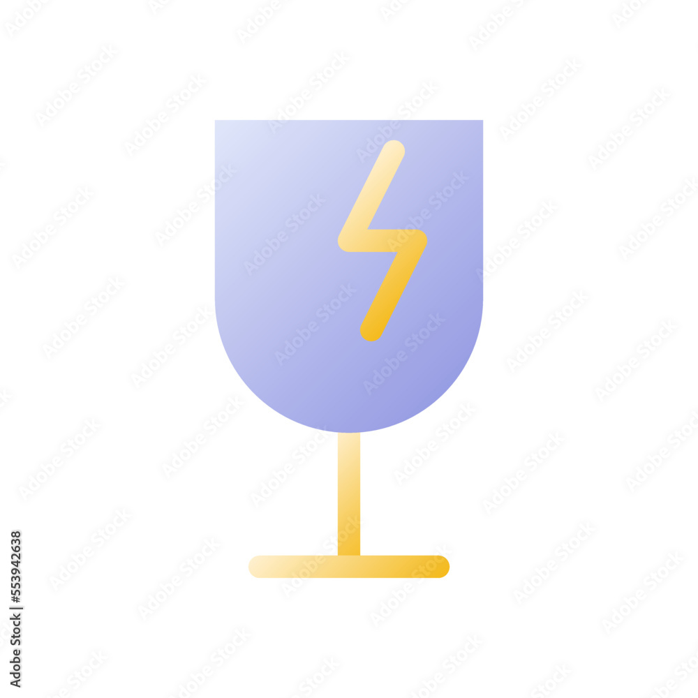 Broken wineglass flat gradient two-color ui icon. Fragile package. Postal service. Attention sign. Simple filled pictogram. GUI, UX design for mobile application. Vector isolated RGB illustration Broken wineglass flat gradient two-color ui icon. Fragile package. Postal service. Attention sign. Simple filled pictogram. GUI, UX design for mobile application. Vector isolated RGB illustration
