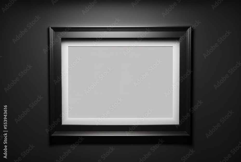 Black frame with a flat layout with copy space. Generative AI Black frame with a flat layout with copy space. Generative AI