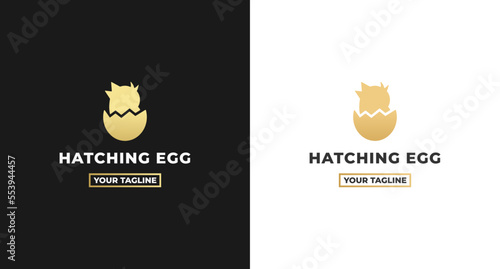 hatching egg logo or best hatching egg logo isolated. best hatching egg logo for any company. Hatching egg logo for chicken farming industry. Symbol for chicken farm.