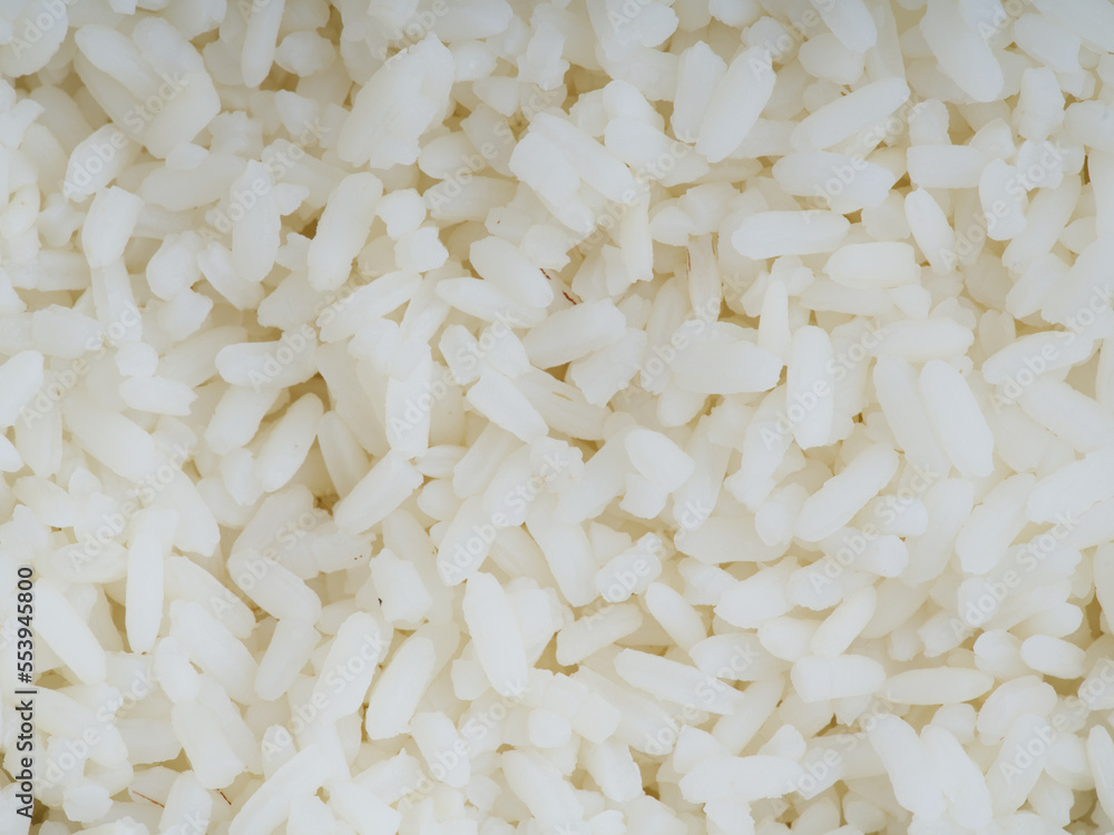 The texture of already cooked rice. Closeup. Top view The texture of already cooked rice. Closeup. Top view