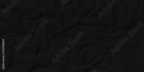 Crumpled and folded Black Paper Texture Images for background logo text template design. Black crumpled paper texture background.