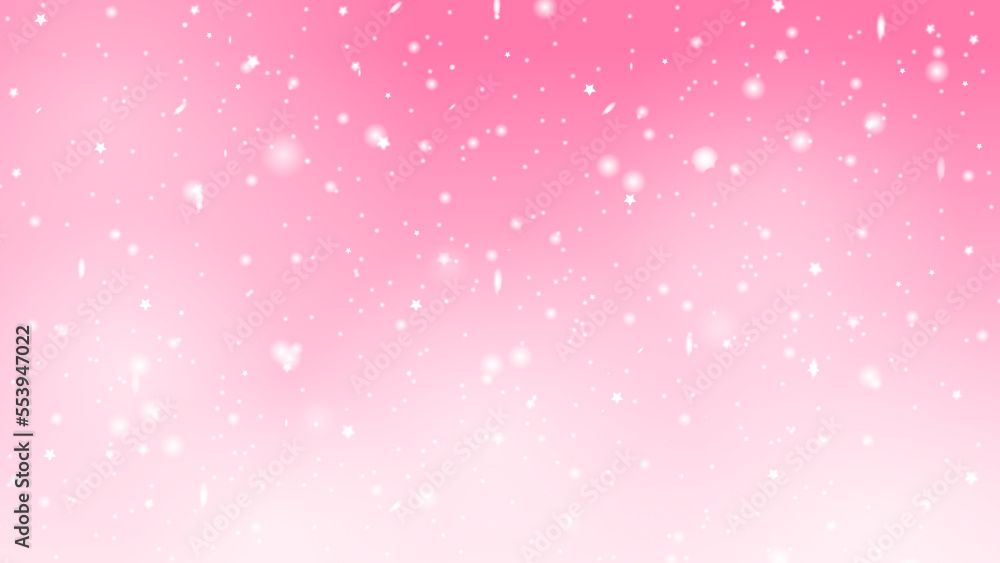 Falling snow on a pink background. Snow clouds or shrouds. Fog, snowfall. Abstract snowflake background. Fall of snow. Vector illustrator 
