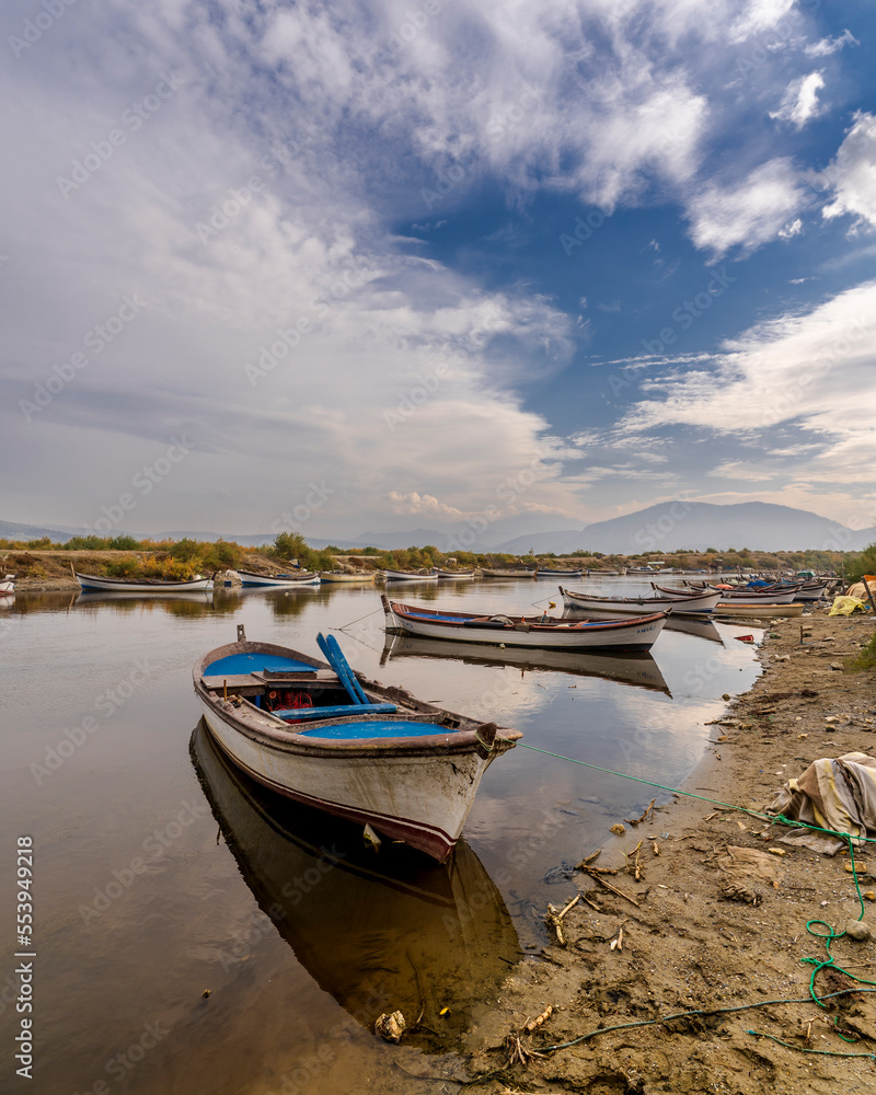 Sercin Village fishing boats near Bafa Lake in Turkey Sercin Village fishing boats near Bafa Lake in Turkey