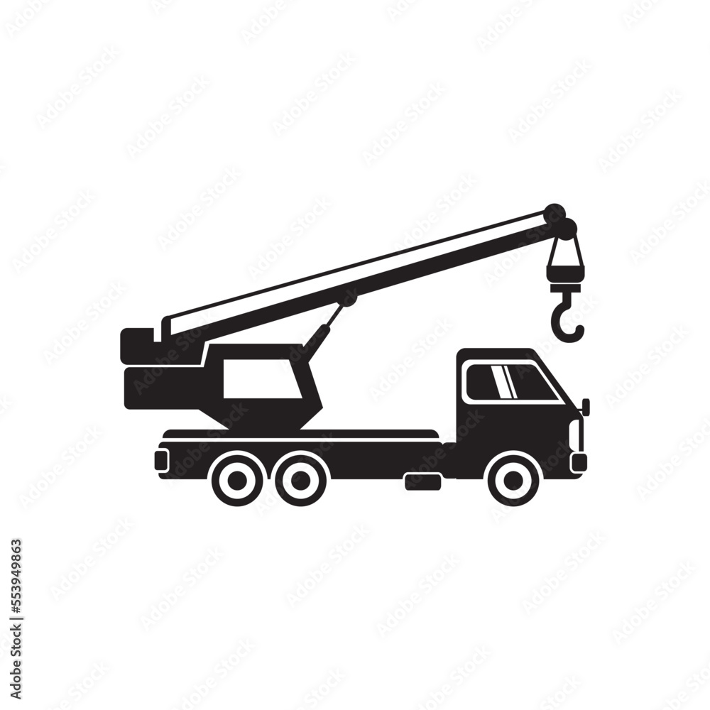 Car towing truck or crane icon vector illustration symbol design. Car towing truck or crane icon vector illustration symbol design.