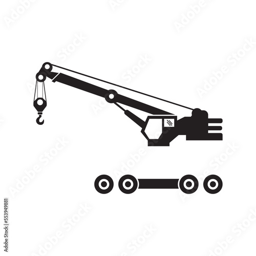 Car towing truck or crane icon vector illustration symbol design.