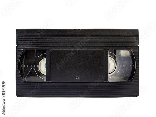 video cassette isolated on white background, copy space, top view, Retro 
