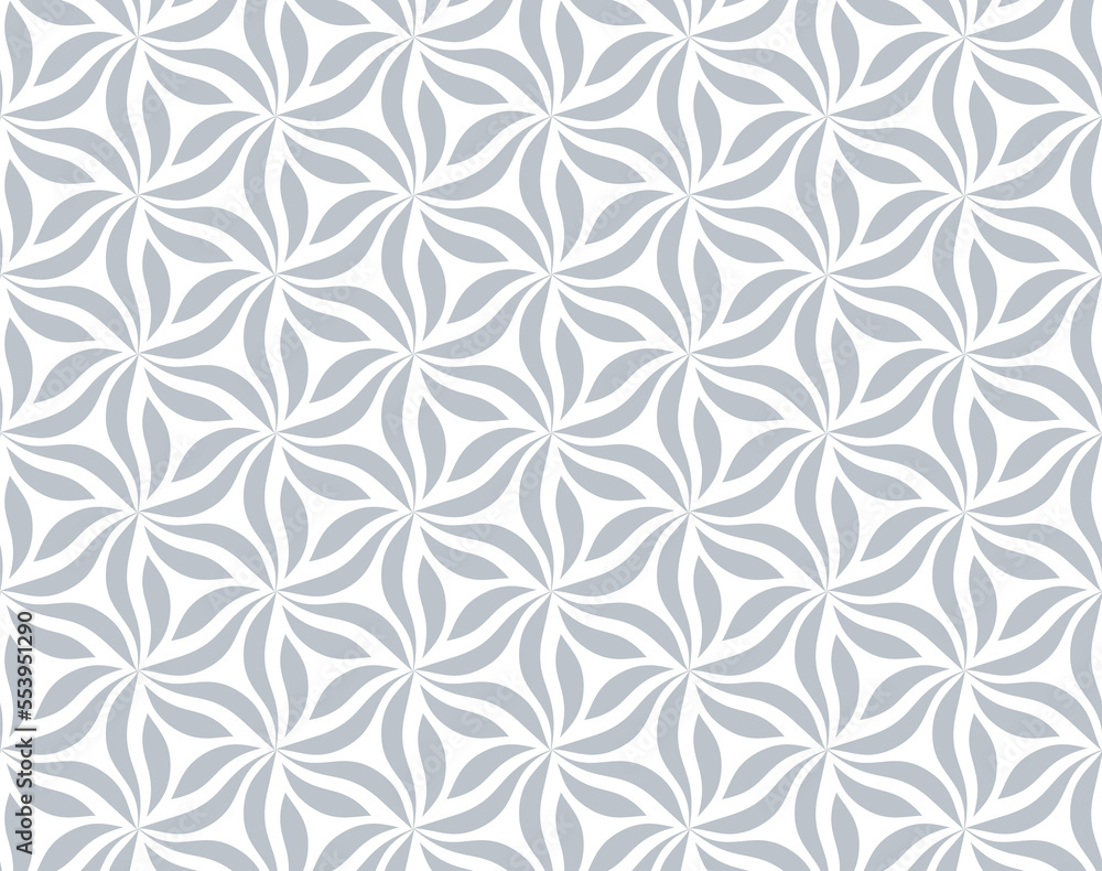 The geometric pattern with wavy lines. Seamless vector background. White and gray texture. Simple lattice graphic design.