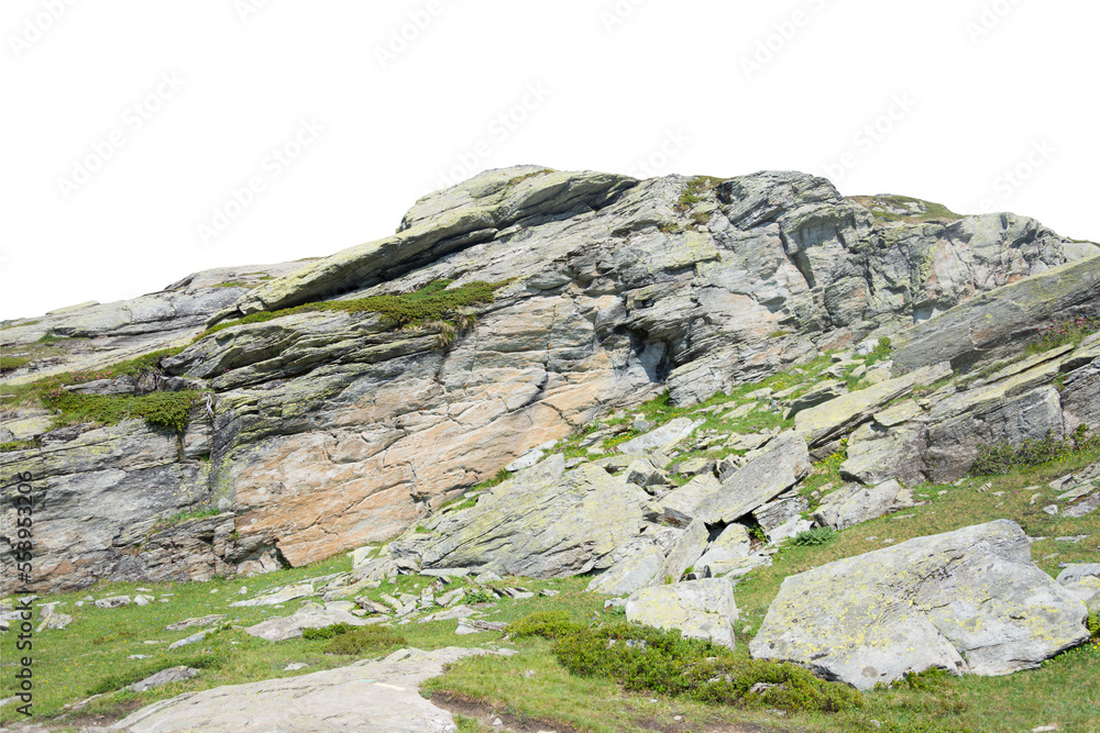 Isolated PNG cutout of a mountain in summer in the Alps on a transparent background, ideal for photobashing, matte-painting, concept art Isolated PNG cutout of a mountain in summer in the Alps on a transparent background, ideal for photobashing, matte-painting, concept art