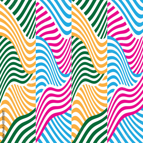 Warped pattern with lines.Unusual poster Design .Vector stripes .Geometric texture 