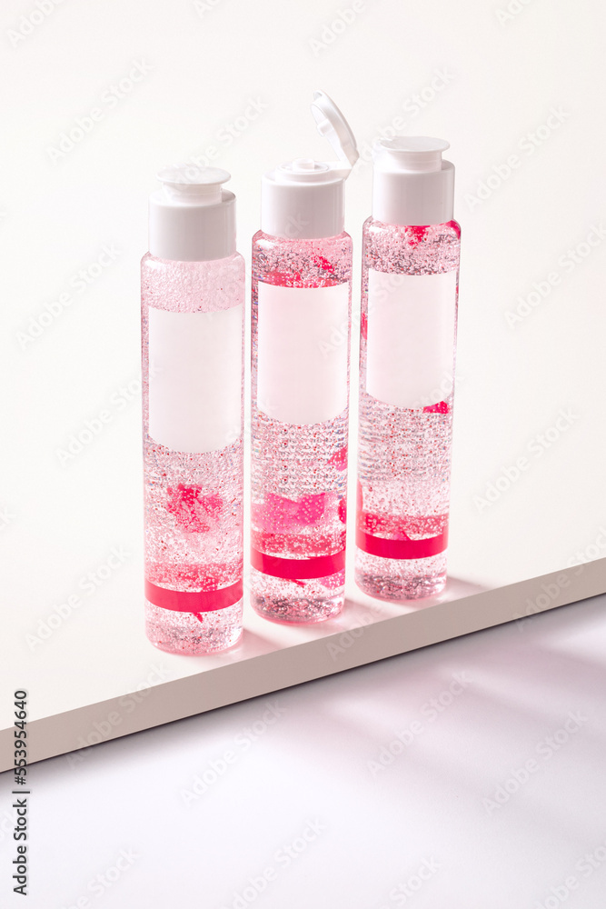 skincare products blank packages composition on white background. Feminine cosmetics mockups for advertising design skincare products blank packages composition on white background. Feminine cosmetics mockups for advertising design