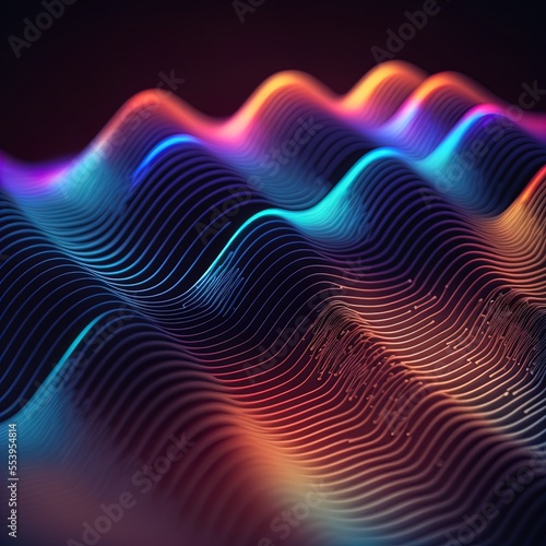 Colorful psychedelic 3d waveforms. Greate for banners  DJ s  parties  technology and more. 