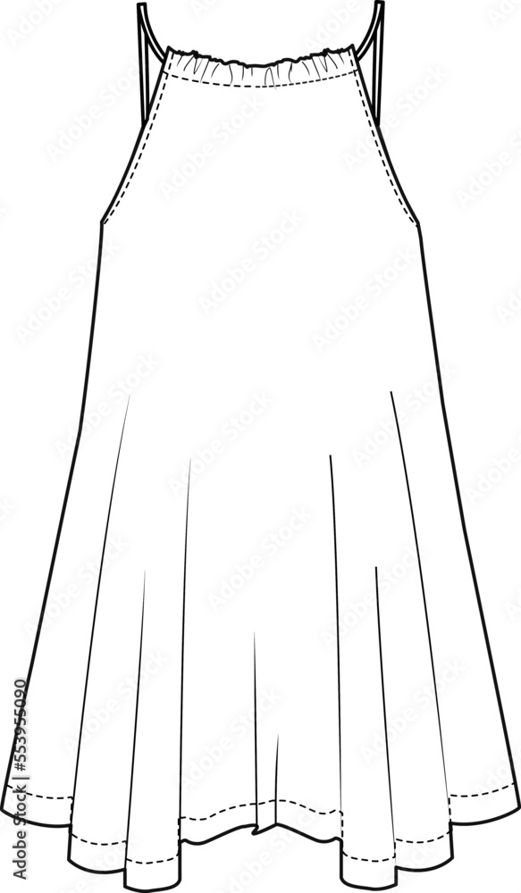 KID GIRL WEAR TRAPEZE DRESS FLAT DESIGN VECTOR KID GIRL WEAR TRAPEZE DRESS FLAT DESIGN VECTOR