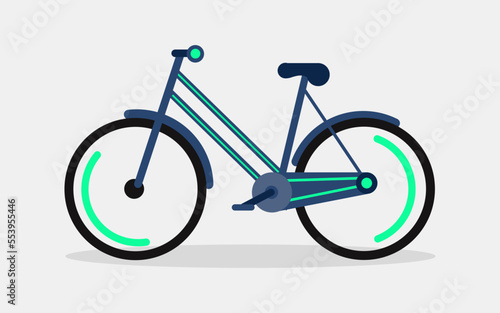 Sport bicycle transport bicycle. side view flat vector illustration.