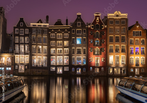 Traditional canal houses in Amsterdam, The Netherlands