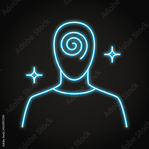 Hypnosis neon icon in line style